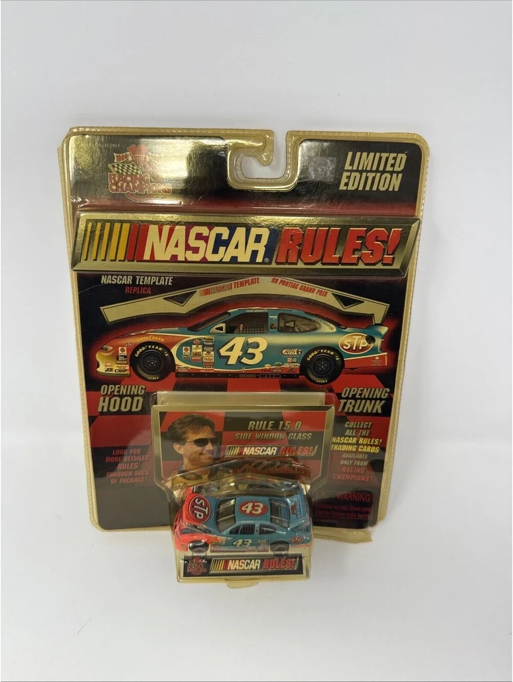 Racing Champions 1:64 Diecast Pontiac NASCAR RULES! #43 Blue Red Limited Edition